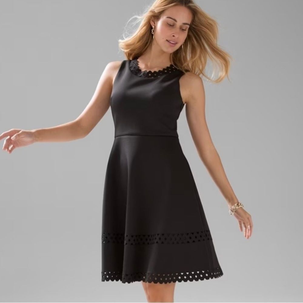 WHBM Black Cutout Scuba Knit Dress Size 2 women NWT🏷